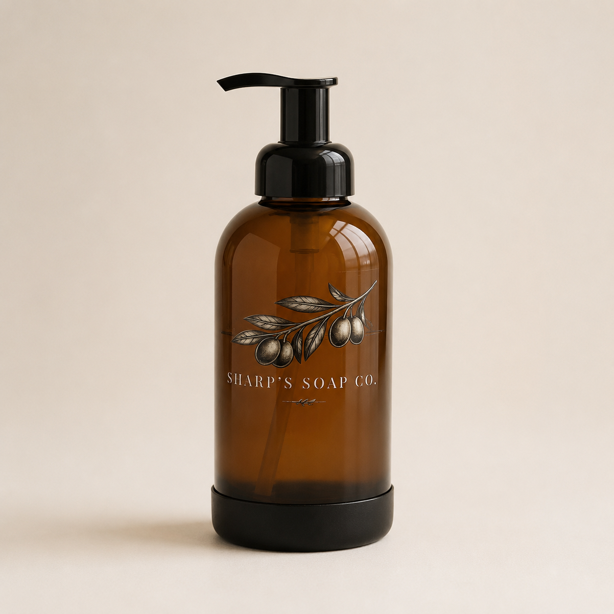 Amber Glass Foaming Hand Soap Bottle