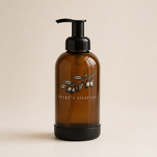 Amber Glass Foaming Hand Soap Bottle
